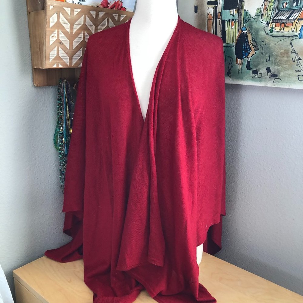 Isa & Stef Wool Blend Open Cardigan Women’s One Size Cherry Red NWT's